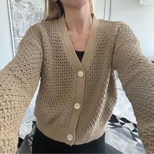Madewell Open Stitch Tan Cardigan NWOT